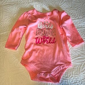 Under Armour girls toddler pink athletic long sleeve onesie 6-9 months